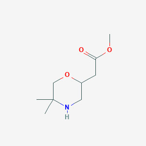 molecular formula C9H17NO3 B1498920 Methyl 2-(5,5-dimethylmorpholin-2-yl)acetate CAS No. 889955-22-0