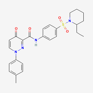 molecular formula C25H28N4O4S B14989356 N-{4-[(2-ethylpiperidin-1-yl)sulfonyl]phenyl}-1-(4-methylphenyl)-4-oxo-1,4-dihydropyridazine-3-carboxamide 