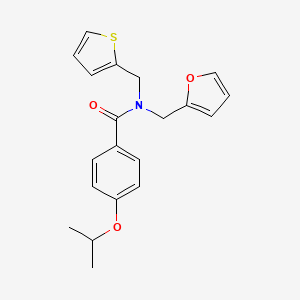 molecular formula C20H21NO3S B14989373 N-(furan-2-ylmethyl)-4-(propan-2-yloxy)-N-(thiophen-2-ylmethyl)benzamide 