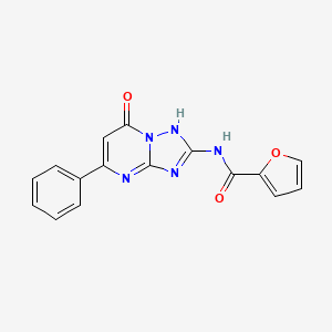 molecular formula C16H11N5O3 B14989385 N-{7-Hydroxy-5-phenyl-[1,2,4]triazolo[1,5-A]pyrimidin-2-YL}furan-2-carboxamide 