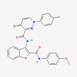 molecular formula C28H22N4O5 B14989507 N-{2-[(4-methoxyphenyl)carbamoyl]-1-benzofuran-3-yl}-1-(4-methylphenyl)-4-oxo-1,4-dihydropyridazine-3-carboxamide 