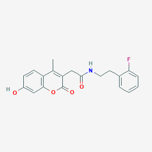 molecular formula C20H18FNO4 B14989574 N-[2-(2-fluorophenyl)ethyl]-2-(7-hydroxy-4-methyl-2-oxo-2H-chromen-3-yl)acetamide 