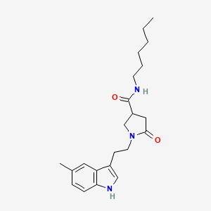 molecular formula C22H31N3O2 B14989655 N-hexyl-1-[2-(5-methyl-1H-indol-3-yl)ethyl]-5-oxopyrrolidine-3-carboxamide 