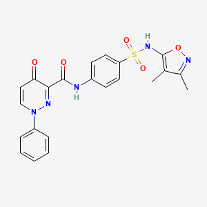 molecular formula C22H19N5O5S B14989805 N-{4-[(3,4-dimethyl-1,2-oxazol-5-yl)sulfamoyl]phenyl}-4-oxo-1-phenyl-1,4-dihydropyridazine-3-carboxamide 
