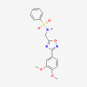 molecular formula C17H17N3O5S B14989837 N-{[3-(3,4-dimethoxyphenyl)-1,2,4-oxadiazol-5-yl]methyl}benzenesulfonamide 