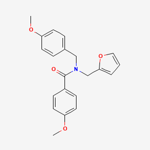 molecular formula C21H21NO4 B14989852 N-(furan-2-ylmethyl)-4-methoxy-N-(4-methoxybenzyl)benzamide 