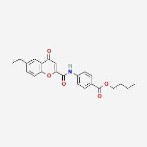 molecular formula C23H23NO5 B14989856 butyl 4-{[(6-ethyl-4-oxo-4H-chromen-2-yl)carbonyl]amino}benzoate 