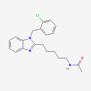 molecular formula C21H24ClN3O B14989876 N-{5-[1-(2-chlorobenzyl)-1H-benzimidazol-2-yl]pentyl}acetamide 