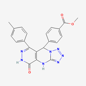 molecular formula C21H17N7O3 B14989919 methyl 4-[10-(4-methylphenyl)-13-oxo-2,4,5,6,7,11,12-heptazatricyclo[7.4.0.03,7]trideca-1(9),3,5,10-tetraen-8-yl]benzoate 