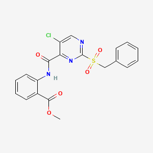 molecular formula C20H16ClN3O5S B14989989 Methyl 2-[(2-benzylsulfonyl-5-chloropyrimidine-4-carbonyl)amino]benzoate 