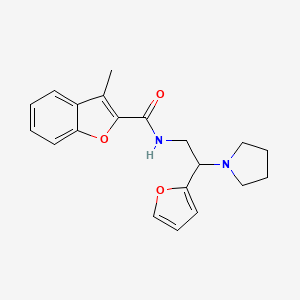 molecular formula C20H22N2O3 B14990018 N-[2-(furan-2-yl)-2-(pyrrolidin-1-yl)ethyl]-3-methyl-1-benzofuran-2-carboxamide 