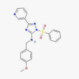 molecular formula C21H19N5O3S B14990074 N-(4-methoxybenzyl)-1-(phenylsulfonyl)-3-(pyridin-3-yl)-1H-1,2,4-triazol-5-amine 