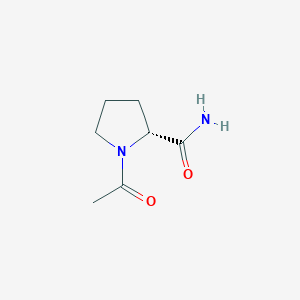 molecular formula C7H12N2O2 B149901 (2R)-1-acetylpyrrolidine-2-carboxamide CAS No. 136051-77-9