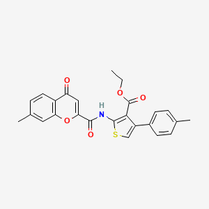 molecular formula C25H21NO5S B14990103 ethyl 2-{[(7-methyl-4-oxo-4H-chromen-2-yl)carbonyl]amino}-4-(4-methylphenyl)thiophene-3-carboxylate 