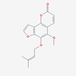 molecular formula C17H16O5 B149902 2H-Furo(2,3-h)-1-benzopyran-2-one, 5-methoxy-6-((3-methyl-2-butenyl)oxy)- CAS No. 24099-29-4