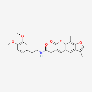 molecular formula C26H27NO6 B14990621 N-[2-(3,4-dimethoxyphenyl)ethyl]-2-(3,5,9-trimethyl-7-oxo-7H-furo[3,2-g]chromen-6-yl)acetamide 