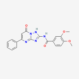 molecular formula C20H17N5O4 B14990644 N-{7-Hydroxy-5-phenyl-[1,2,4]triazolo[1,5-A]pyrimidin-2-YL}-3,4-dimethoxybenzamide 