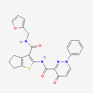 molecular formula C24H20N4O4S B14991323 N-{3-[(furan-2-ylmethyl)carbamoyl]-5,6-dihydro-4H-cyclopenta[b]thiophen-2-yl}-4-oxo-1-phenyl-1,4-dihydropyridazine-3-carboxamide 