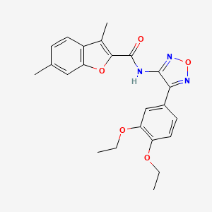 molecular formula C23H23N3O5 B14991333 N-[4-(3,4-diethoxyphenyl)-1,2,5-oxadiazol-3-yl]-3,6-dimethyl-1-benzofuran-2-carboxamide 