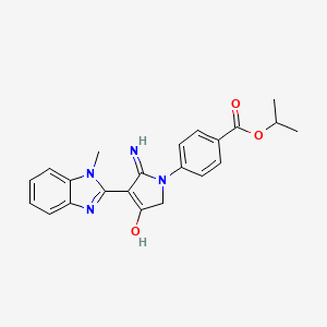 molecular formula C22H22N4O3 B14991693 propan-2-yl 4-[3-hydroxy-5-imino-4-(1-methylbenzimidazol-2-yl)-2H-pyrrol-1-yl]benzoate 