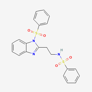 molecular formula C21H19N3O4S2 B14991878 N-{2-[1-(phenylsulfonyl)-1H-benzimidazol-2-yl]ethyl}benzenesulfonamide 