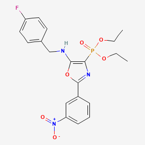 molecular formula C20H21FN3O6P B14992065 Diethyl (5-{[(4-fluorophenyl)methyl]amino}-2-(3-nitrophenyl)-1,3-oxazol-4-YL)phosphonate 