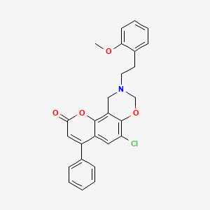 molecular formula C26H22ClNO4 B14992229 6-chloro-9-[2-(2-methoxyphenyl)ethyl]-4-phenyl-9,10-dihydro-2H,8H-chromeno[8,7-e][1,3]oxazin-2-one 