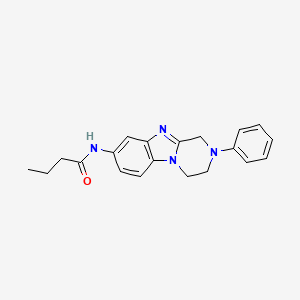 molecular formula C20H22N4O B14992240 N-(2-phenyl-1,2,3,4-tetrahydropyrazino[1,2-a]benzimidazol-8-yl)butanamide 