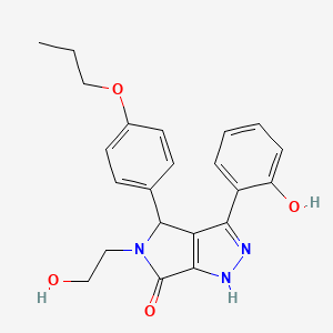 molecular formula C22H23N3O4 B14992428 5-(2-hydroxyethyl)-3-(2-hydroxyphenyl)-4-(4-propoxyphenyl)-4,5-dihydropyrrolo[3,4-c]pyrazol-6(1H)-one 