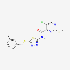 molecular formula C16H14ClN5OS3 B14992556 5-chloro-N-{5-[(3-methylbenzyl)sulfanyl]-1,3,4-thiadiazol-2-yl}-2-(methylsulfanyl)pyrimidine-4-carboxamide 