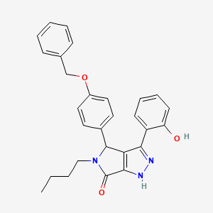 molecular formula C28H27N3O3 B14992598 4-[4-(benzyloxy)phenyl]-5-butyl-3-(2-hydroxyphenyl)-4,5-dihydropyrrolo[3,4-c]pyrazol-6(1H)-one 