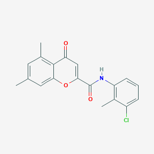 molecular formula C19H16ClNO3 B14992705 N-(3-chloro-2-methylphenyl)-5,7-dimethyl-4-oxo-4H-chromene-2-carboxamide 