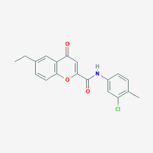 molecular formula C19H16ClNO3 B14992837 N-(3-chloro-4-methylphenyl)-6-ethyl-4-oxo-4H-chromene-2-carboxamide 