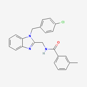 molecular formula C23H20ClN3O B14992893 N-{[1-(4-chlorobenzyl)-1H-benzimidazol-2-yl]methyl}-3-methylbenzamide 