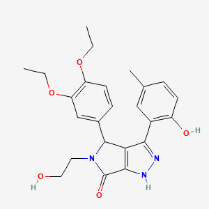 molecular formula C24H27N3O5 B14992897 4-(3,4-diethoxyphenyl)-5-(2-hydroxyethyl)-3-(2-hydroxy-5-methylphenyl)-4,5-dihydropyrrolo[3,4-c]pyrazol-6(1H)-one 
