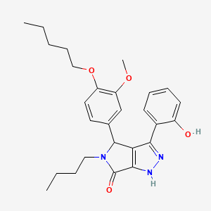 molecular formula C27H33N3O4 B14992931 5-butyl-3-(2-hydroxyphenyl)-4-[3-methoxy-4-(pentyloxy)phenyl]-4,5-dihydropyrrolo[3,4-c]pyrazol-6(1H)-one 