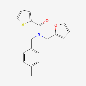 molecular formula C18H17NO2S B14992982 N-(furan-2-ylmethyl)-N-(4-methylbenzyl)thiophene-2-carboxamide 