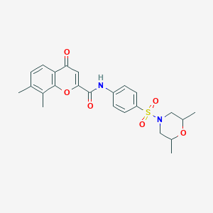 molecular formula C24H26N2O6S B14993096 N-{4-[(2,6-dimethylmorpholin-4-yl)sulfonyl]phenyl}-7,8-dimethyl-4-oxo-4H-chromene-2-carboxamide 
