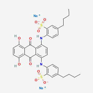 molecular formula C34H32N2Na2O10S2 B1499327 disodium;5-butyl-2-[[4-(4-butyl-2-sulfonatoanilino)-5,8-dihydroxy-9,10-dioxoanthracen-1-yl]amino]benzenesulfonate CAS No. 70865-37-1