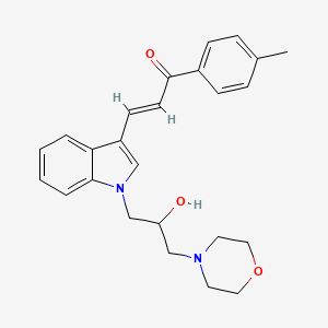 molecular formula C25H28N2O3 B14993406 (2E)-3-{1-[2-hydroxy-3-(morpholin-4-yl)propyl]-1H-indol-3-yl}-1-(4-methylphenyl)prop-2-en-1-one 