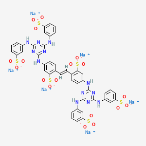 molecular formula C44H30N12Na6O18S6 B1499350 Hexasodium 4,4'-bis((4,6-bis(m-sulphonatoanilino)-1,3,5-triazin-2-yl)amino)stilbene-2,2'-disulphonate CAS No. 28950-63-2