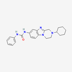 molecular formula C23H27N5O B14993521 1-(2-Cyclohexyl-1,2,3,4-tetrahydropyrazino[1,2-a]benzimidazol-8-yl)-3-phenylurea 