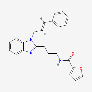 molecular formula C24H23N3O2 B14993732 N-(3-{1-[(2E)-3-phenylprop-2-en-1-yl]-1H-benzimidazol-2-yl}propyl)furan-2-carboxamide 