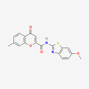 molecular formula C19H14N2O4S B14993774 N-(6-methoxy-1,3-benzothiazol-2-yl)-7-methyl-4-oxo-4H-chromene-2-carboxamide 