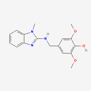 molecular formula C17H19N3O3 B14993785 2,6-dimethoxy-4-{[(1-methyl-1H-benzimidazol-2-yl)amino]methyl}phenol 