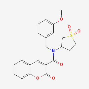 molecular formula C22H21NO6S B14993952 N-(1,1-dioxidotetrahydrothiophen-3-yl)-N-(3-methoxybenzyl)-2-oxo-2H-chromene-3-carboxamide 
