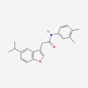 molecular formula C21H23NO2 B14994008 N-(3,4-dimethylphenyl)-2-[5-(propan-2-yl)-1-benzofuran-3-yl]acetamide 