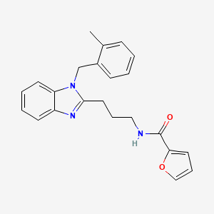 molecular formula C23H23N3O2 B14994010 N-{3-[1-(2-methylbenzyl)-1H-benzimidazol-2-yl]propyl}furan-2-carboxamide 