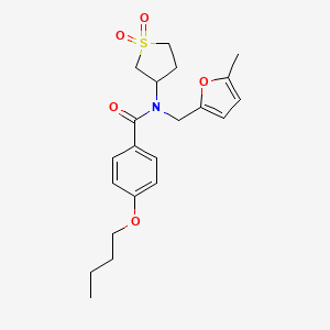 molecular formula C21H27NO5S B14994278 4-butoxy-N-(1,1-dioxidotetrahydrothiophen-3-yl)-N-[(5-methylfuran-2-yl)methyl]benzamide 