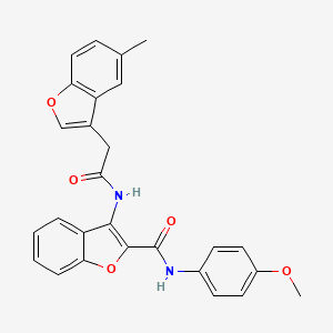molecular formula C27H22N2O5 B14994293 N-(4-methoxyphenyl)-3-{[(5-methyl-1-benzofuran-3-yl)acetyl]amino}-1-benzofuran-2-carboxamide 